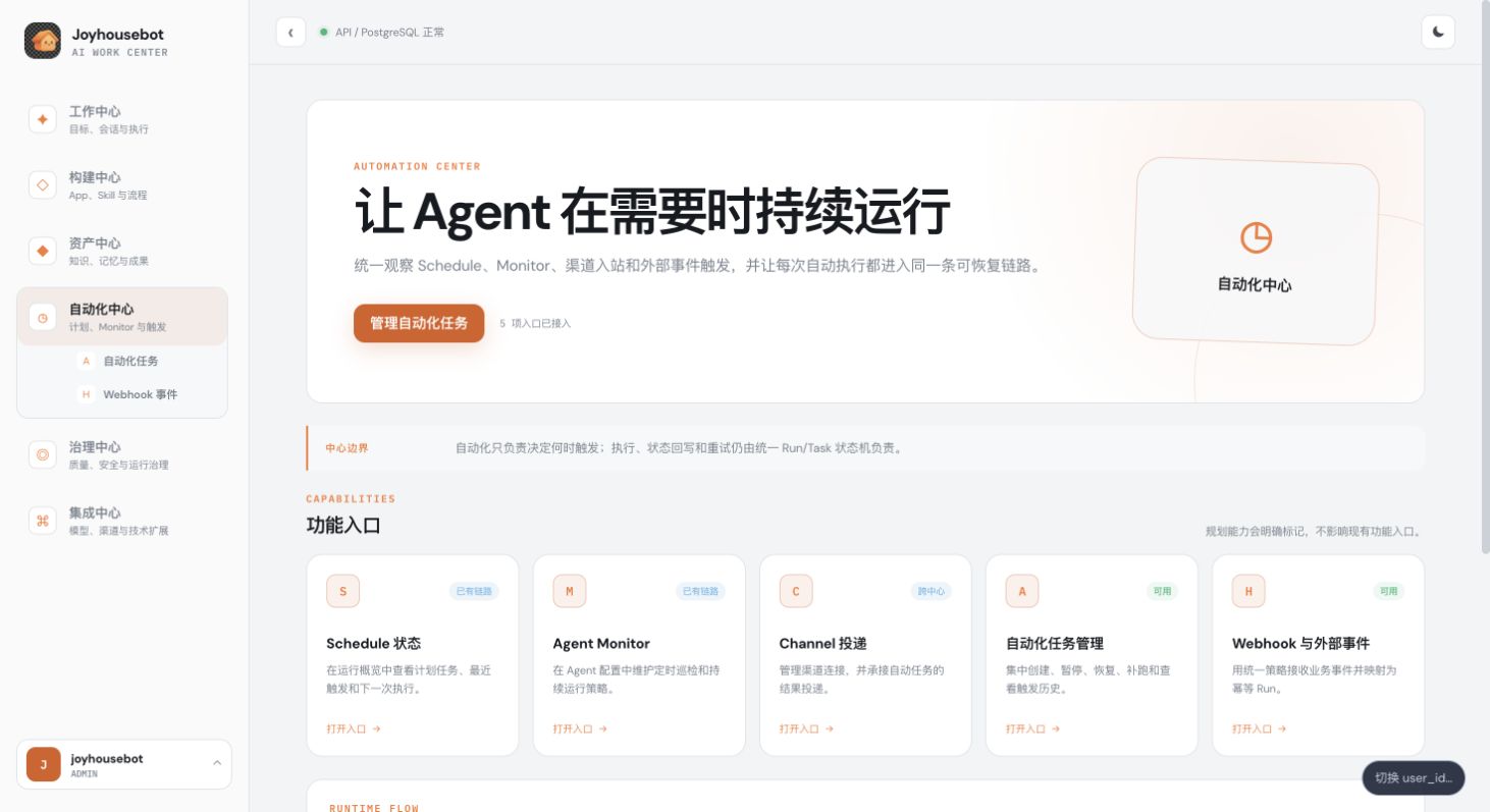 JoyhouseBot Console AUTOMATION CENTER